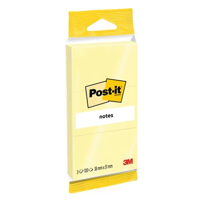 Bloc-mémos Post-it Notes 6810 38x51mm jaune canari 3 pièces