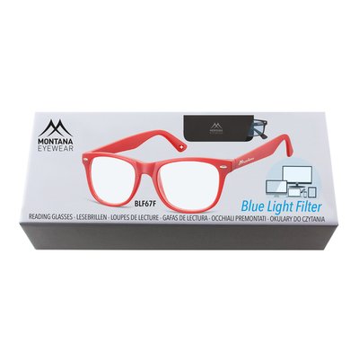 Leesbril Montana +1.50 dtp blue light filter rood