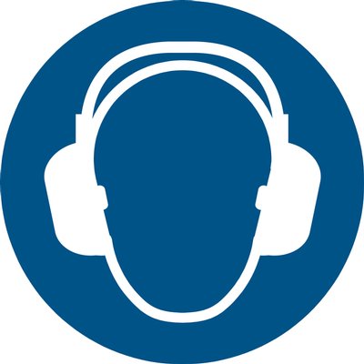 Pictogramme Djois Protection auditive obligatoire ø200mm bleu
