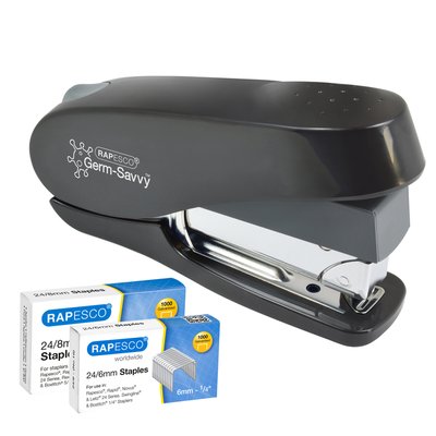 Agrafeuse Rapesco Germ-Savvy Less Effort Eco Luna Antibactérien noir