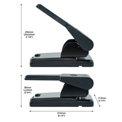 Perforator Rapesco Germ-Savvy Heavy Duty HD865-P antibacterieel 2-gaats zwart