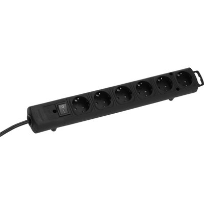Bloc multiprise Brennensthul Comfort Plus 6 prises incl prise plate 2m noir