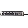 Stekkerdoos Brennenstuhl bureau Estilo 6vdig incl 2 USB 2m zw/zilver foto