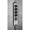 Stekkerdoos Brennenstuhl bureau Estilo 6vdig incl 2 USB 2m zw/zilver foto