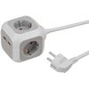 Bloc multiprise Brennenstuhl 4 prises + 2 USB 140cm gris/blanc Photo