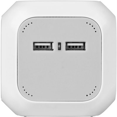 Bloc multiprise Brennenstuhl 4 prises + 2 USB 140cm gris/blanc