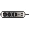 Bloc multiprise Brennenstuhl Estilo 4 prises incl 2 USB 2m noir/argent Photo