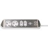 Bloc multiprise Brennenstuhl Estilo 4 prises incl 2 USB 2m blanc/argent Photo