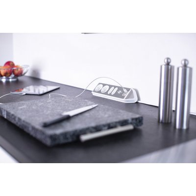 Bloc multiprise Brennenstuhl Estilo 4 prises incl 2 USB 2m blanc/argent