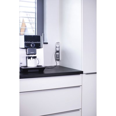 Bloc multiprise Brennenstuhl Estilo 4 prises incl 2 USB 2m blanc/argent