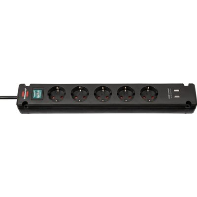 Bloc multiprise Brennenstuhl Bremounta 5 prises + 2 USB 3m noir