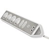 Stekkerdoos Brennenstuhl bureau Estilo 6vdig incl 2 USB 2m wit/zilver foto