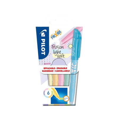 Markeerstift PILOT friXion light soft pastel assorti set à 6 stuks