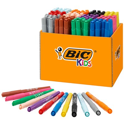 Kleurstiften BicKids visacolor ecolutions XL ass schoolbox à 144 stuks