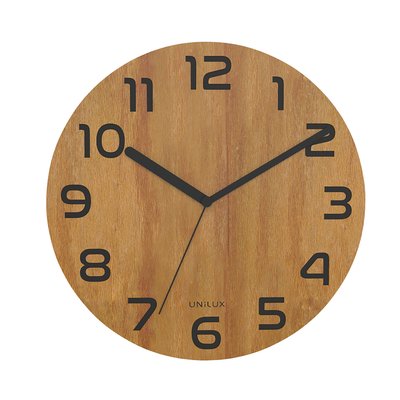 Pendule murale Unilux Palma Ø30cm bambou noir