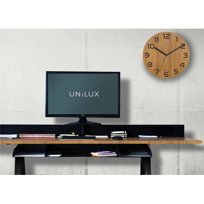 Pendule murale Unilux Palma Ø30cm bambou noir