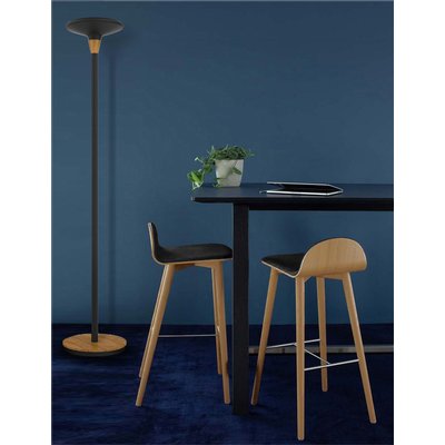Lampadaire Unilux Baly LED bambou noir