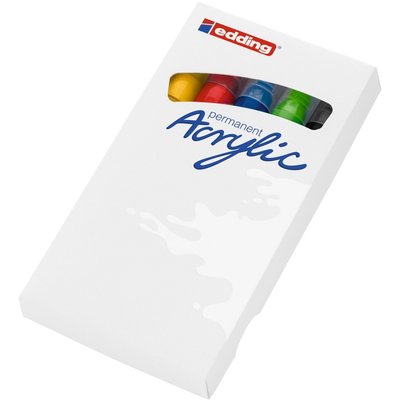 Marqueur acrylique edding e-5100 Medium Basique assorti set 5 pièces