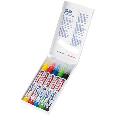 Marqueur acrylique edding e-5100 Medium Basique assorti set 5 pièces
