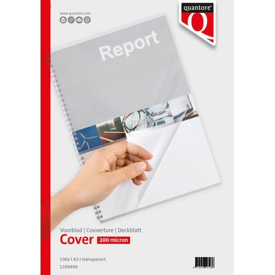 Couverture Quantore A3 PVC 200 micron transparent 100 pièces
