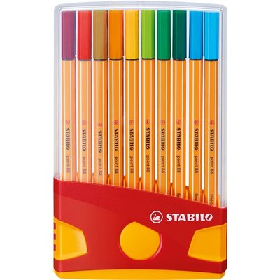 Fineliner STABILO point 88 ColorParade rollerset geel/rood F ass 20st