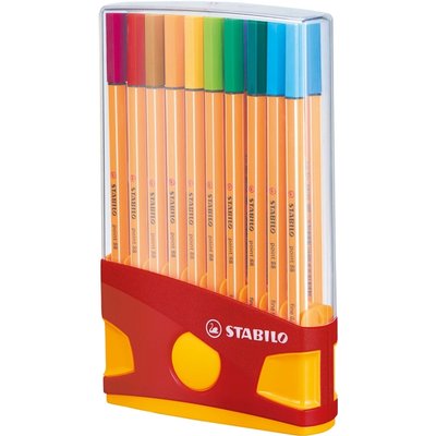 Fineliner STABILO point 88 ColorParade rollerset geel/rood F ass 20st