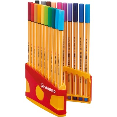 Fineliner STABILO point 88 ColorParade rollerset geel/rood F ass 20st