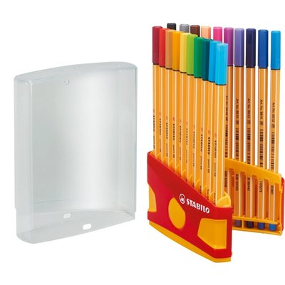 Fineliner STABILO point 88 ColorParade rollerset geel/rood F ass 20st