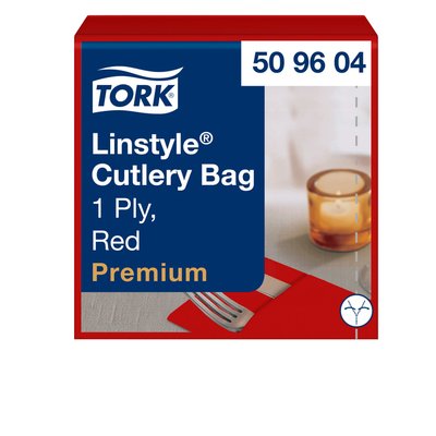 Pochette Tork Linstyle Premium 1-laags 390x390mm rood 509604