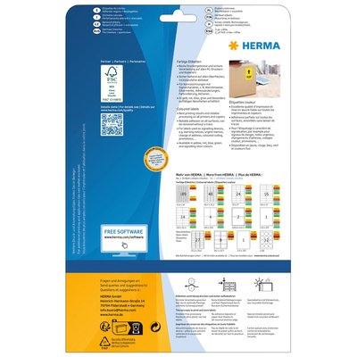 Etiquette HERMA 4496 199,6x143,5mm jaune 40 pièces