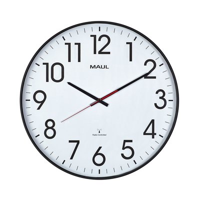 Horloge murale MAULclimb RC Ø47x5.5cm plastique argent/blanc avec pile