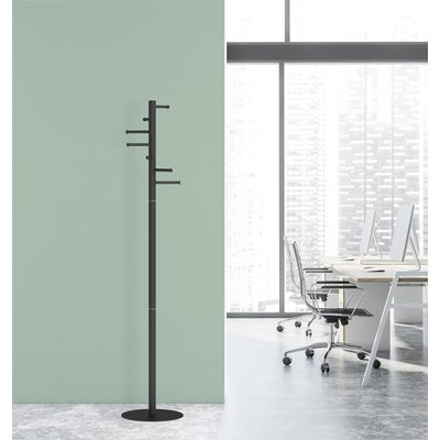 Kapstok MAUL Caurus staand 177cm 7 haken zwart RAL9004