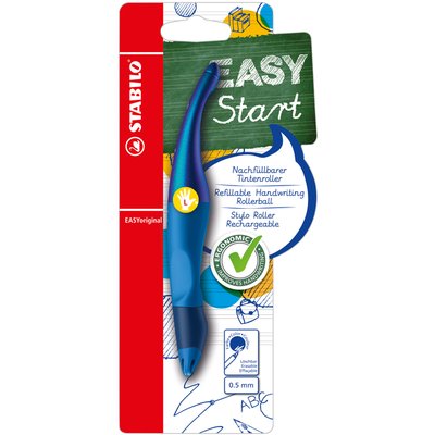 Roller STABILO Easyoriginal gaucher Medium bleu Edition Holograph blister
