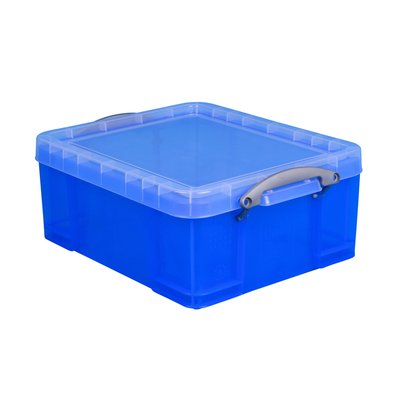 Opbergbox Really Useful 18 liter 480x390x200mm transparant blauw