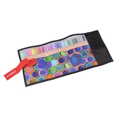 Fineliner STABILO point 88/25 Arty rollerset zwart fijn ass 25st