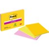Memoblok Post-it 6445 Super Sticky 152x101mm assorti 3st foto