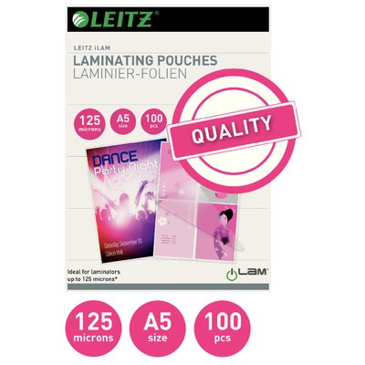 Pochette de plastification Leitz A5 2x125 microns EVA 100 pièces