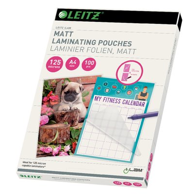 Pochette de plastification Leitz A4 2x125 microns EVA mat 100 pièces