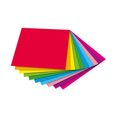 Vouwblaadjes Folia 80gr 15x15cm 50 vel 2-zijdig 10 duo kleuren