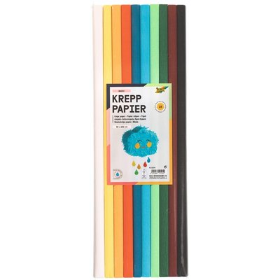 Crêpepapier Folia 50x200cm 10 rollen basiskleuren