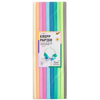 Papier crépon Folia 200x50cm 10 rouleaux couleurs tendance