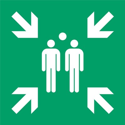 Pictogramme Djois Point de rassemblement 300x300mm vert
