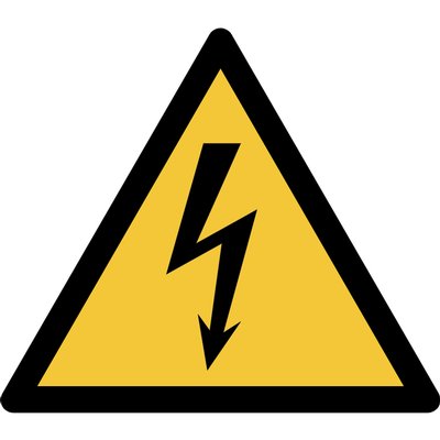 Pictogram bordje Djois Waarschuwing: elektrische spanning geel