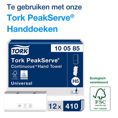 Handdoekdispenser Tork H5 Elevation PeakServe zwart 552508
