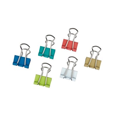 Papierklem MAUL 215 foldback 7mm + 9mm assorti 24 stuks