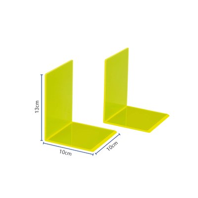 Boekensteun MAUL 10x10x13cm acryl set 2 neon geel transparant