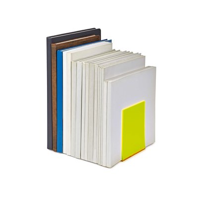 Boekensteun MAUL 10x10x13cm acryl set 2 neon geel transparant
