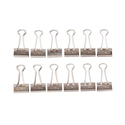 Papierklem MAUL 215 foldback 19mm capaciteit 7mm zilver 12 stuks