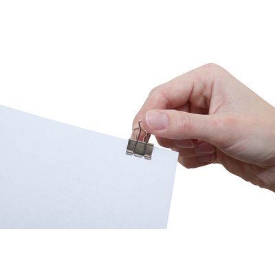 Papierklem MAUL 215 foldback 19mm capaciteit 7mm zilver 12 stuks