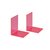 Boekensteun MAUL 10x10x13cm acryl set 2 neon rood transparant